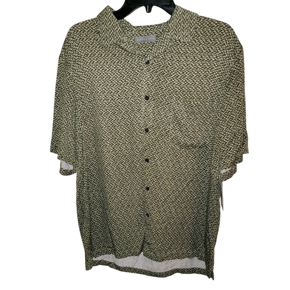 Geoffrey Beene size medium Men's Green Patterned Shirt NWT! - Picture 1 of 10